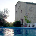 swimming pool in La Torre di Ranza Farm in San Gimignano hills
